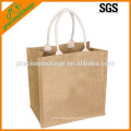 100% natürliche Jute Shopping Handtasche mit Cartoon-Logo